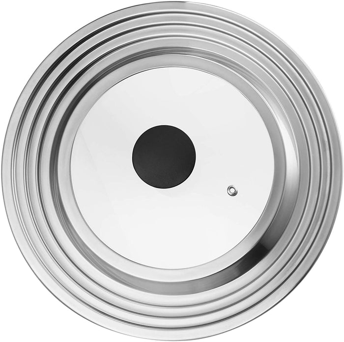 Cook N Home Cook N Home Stainless Steel With Glass Center Universal Lid Fits 8 10. 25 11 & 12"