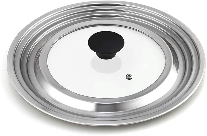 cook n home Cook N Home Stainless Steel with Glass Center Universal Lid fits 8 10. 25 11 & 12"