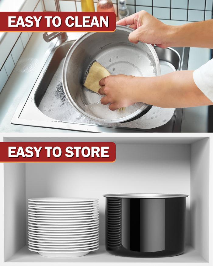 Cook N Home Cook N Home Stovetop Popcorn Popper With Crank 6-Quart Aluminum Popcorn Pot Black