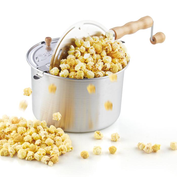 cook n home Cook N Home Stovetop Popcorn Popper with Crank 6-Quart Aluminum Popcorn Pot