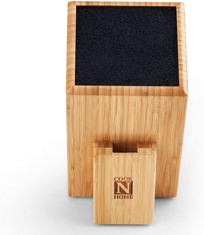 Cook N Home Cook N Home Universal Knife Storage Holder 5.5x5.5x10-inch Bamboo