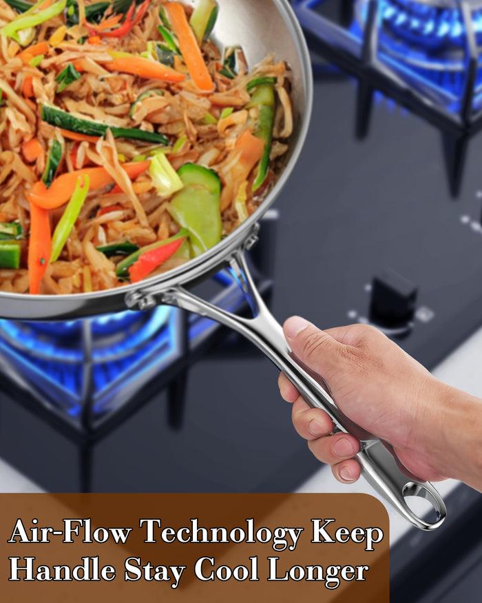 Cook N Home Cooks Standard 12-Inch Multi-Ply Clad 30cm Stainless Steel Frying Pan Silver