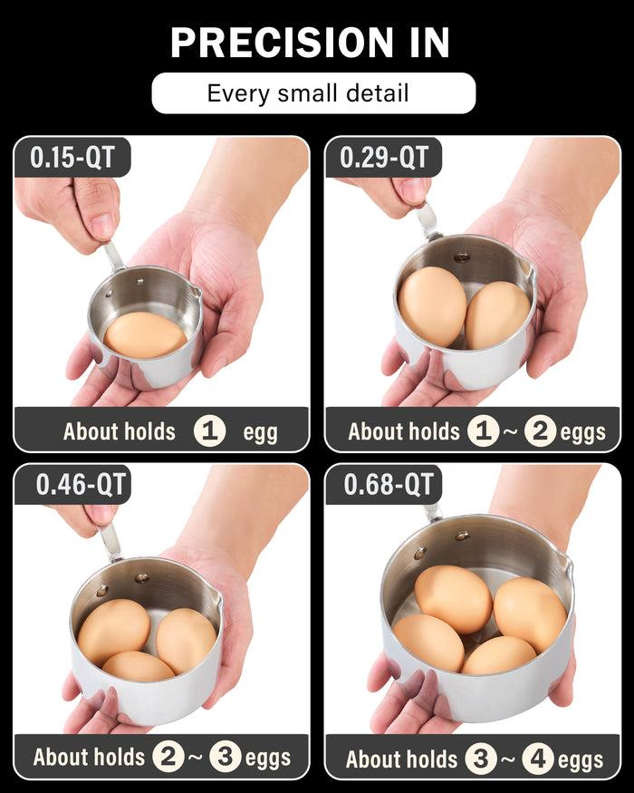 Cook N Home Cooks Standard 18/10 Stainless Steel Butter Warmer 0.46 QT Multi-Ply Clad Small Sauce Pan Mini Milk Butter Melting Pot With Pour Spout Ideal For Chefs Baristas