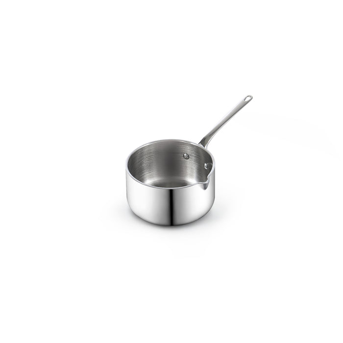 cook n home Cooks Standard 18/10 Stainless Steel Butter Warmer 0.15 QT Multi-Ply Clad Small Sauce Pan Mini Milk Butter Melting Pot with Pour Spout ideal for Chefs Baristas