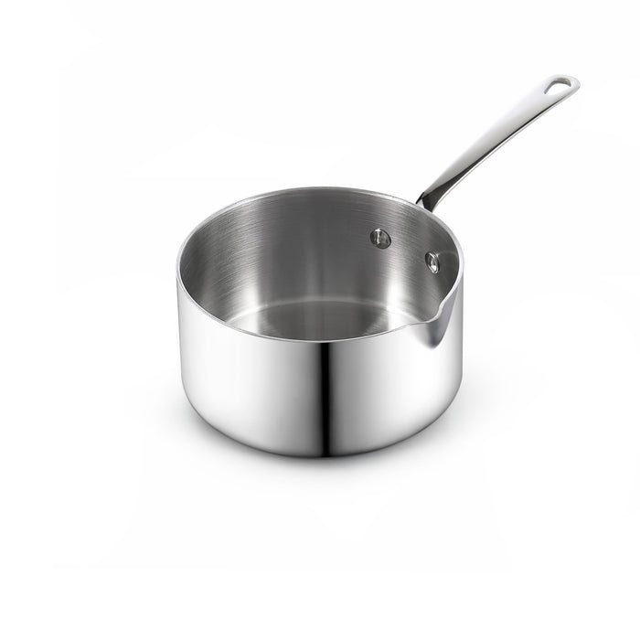cook n home Cooks Standard 18/10 Stainless Steel Butter Warmer 0.68-QT Multi-Ply Clad Small Sauce Pan Mini Milk Butter Melting Pot with Pour Spout ideal for Chefs Baristas