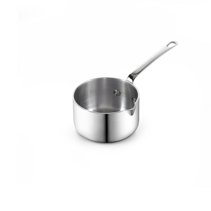 cook n home Cooks Standard 18/10 Stainless Steel Butter Warmer 0.29 QT Multi-Ply Clad Small Sauce Pan Mini Milk Butter Melting Pot with Pour Spout ideal for Chefs Baristas