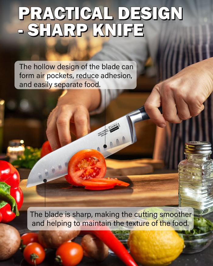 Cook N Home Cooks Standard 6-Piece Stainless Steel Knife Set With Expandable Bamboo Block For Extra Slots