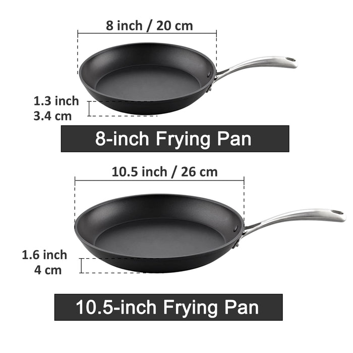Cook N Home Cooks Standard Frying Omelet Pan Classic Hard Anodized Nonstick 10.5-Inch Sauté Skillet Egg Pan Black