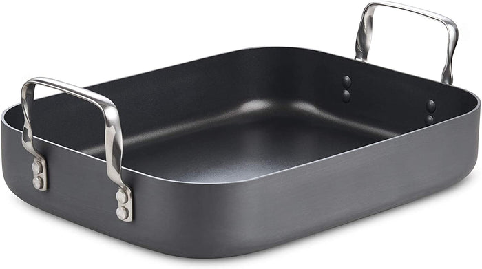 Cook N Home Cooks Standard Hard Anodized Nonstick Bakeware Roaster With Rack 16-inch By 12-inch