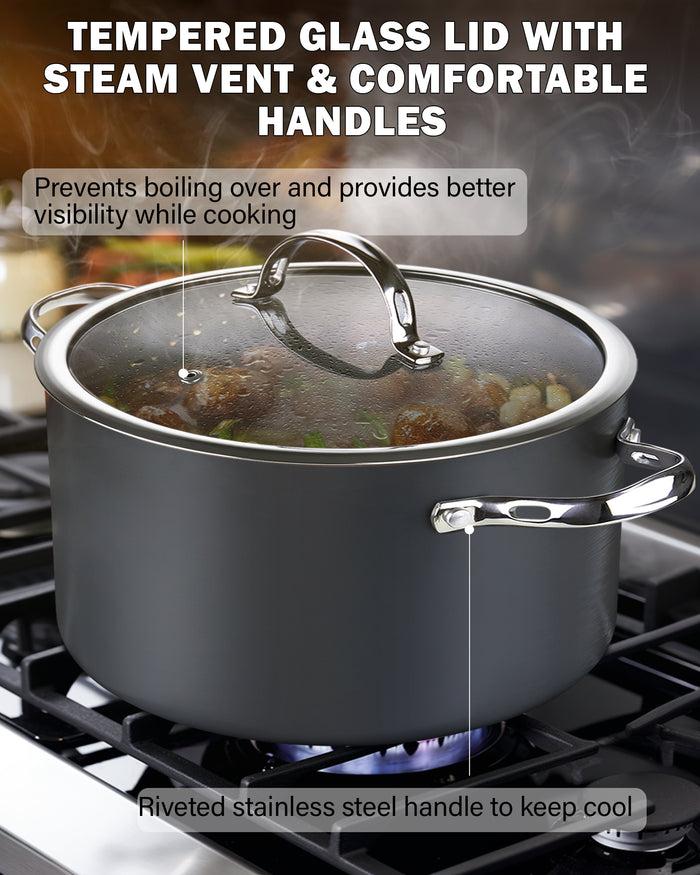 Cook N Home Cooks Standard Hard Anodized Nonstick Dutch Oven Casserole Stockpot 7 Quart