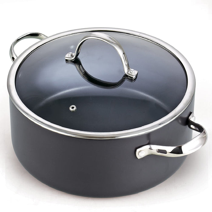 cook n home Cooks Standard Hard Anodized Nonstick Dutch Oven Casserole Stockpot 7 Quart