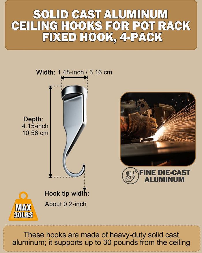 Cook N Home Cooks Standard Pot Rack Solid Cast Pan Hook Set Of 4