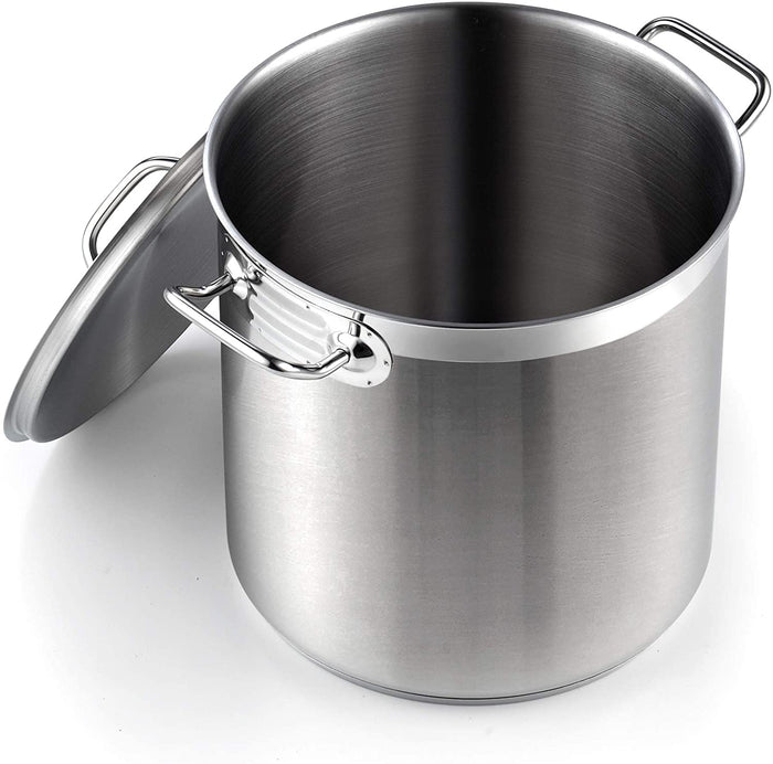 cook n home Cooks Standard Stockpots Stainless Steel 11 Quart Professional Grade Stock Pot with Lid Silver