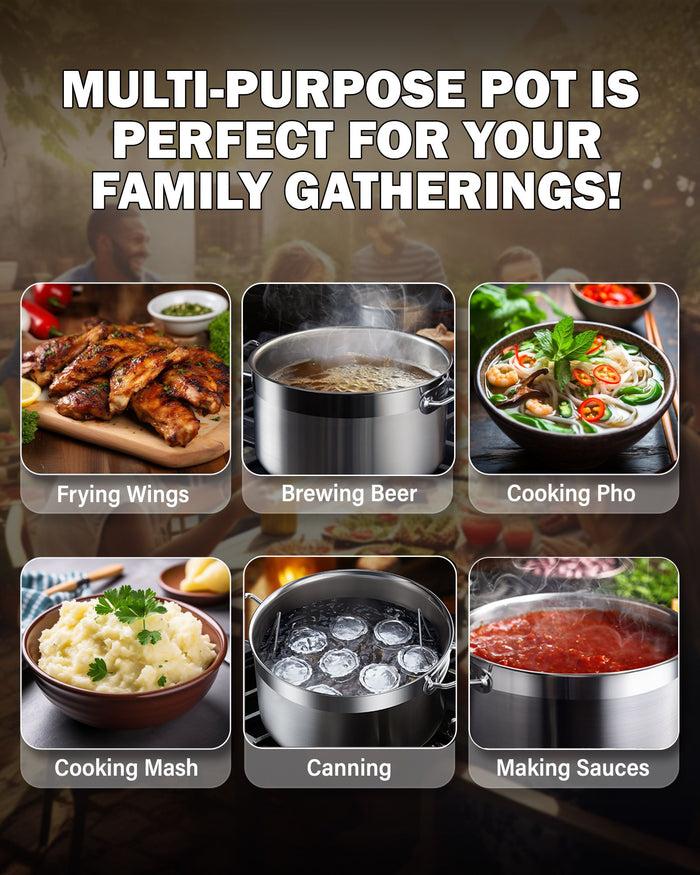 Cook N Home Cooks Standard Stockpots Stainless Steel 30 Quart Professional Grade Stock Pot With Lid Silver