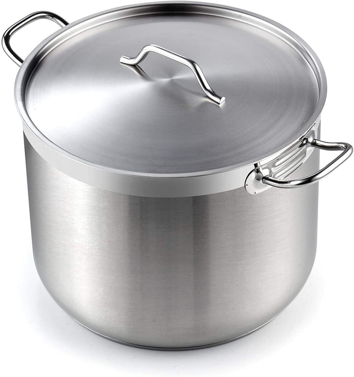 cook n home Cooks Standard Stockpots Stainless Steel 30 Quart Professional Grade Stock Pot with Lid Silver