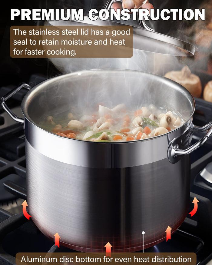 Cook N Home Cooks Standard Stockpots Stainless Steel 8 Quart Professional Grade Stock Pot With Lid Silver