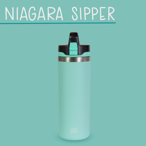 2 Pack COOL GEAR Niagara 25oz Stainless Steel Water Bottle | Locking Lid | Pull Up Sipper