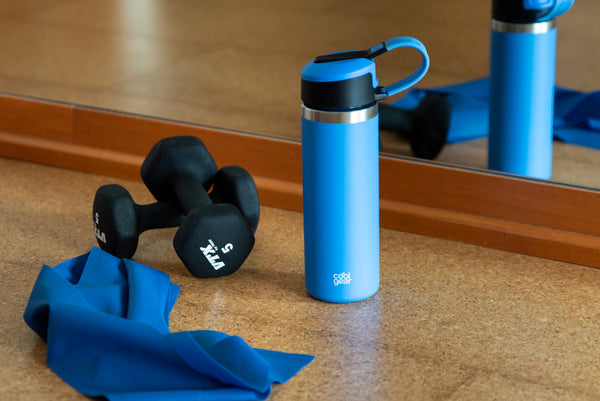 2 Pack COOL GEAR System Pivot 22oz Stainless Steel Water Bottle | Silicone Tension Strap Water Bottle