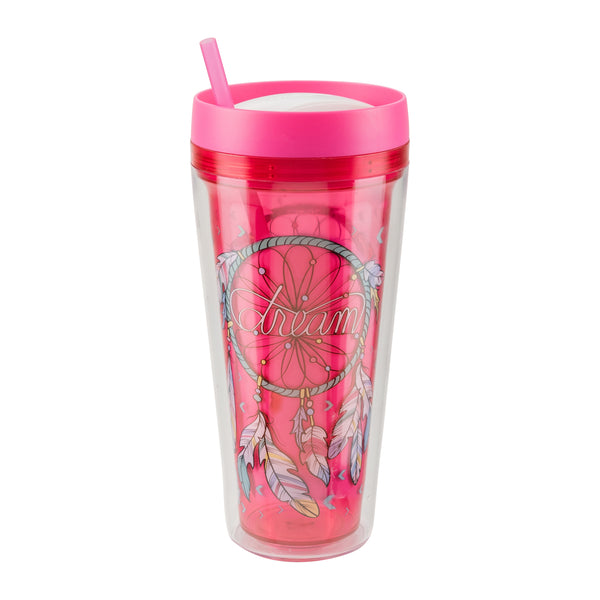 4 Pack COOL GEAR 24 Oz Callisto Printed Chiller With Straw | Dual Function Closure Printed Re-Usable Tumbler Water Bottle