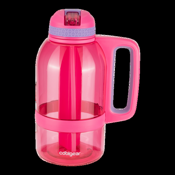 COOL GEAR 2-Pack 64 Oz System Sports Water Bottle With Freezer Stick And Handle | Durable Shatter Resistant Tritan™ Material Colored Water Bottle