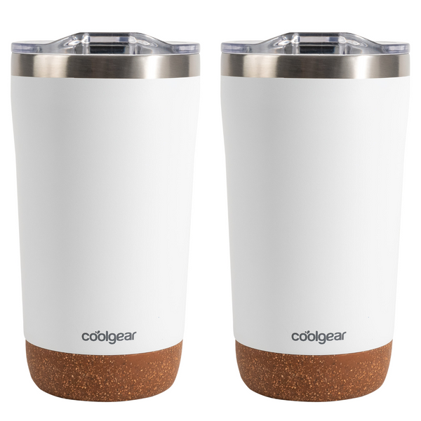 Cool Gear 2-Pack American Designed Stainless Steel Dishwasher Safe Copper Lined BPA Free Lid Tumbler 16 oz