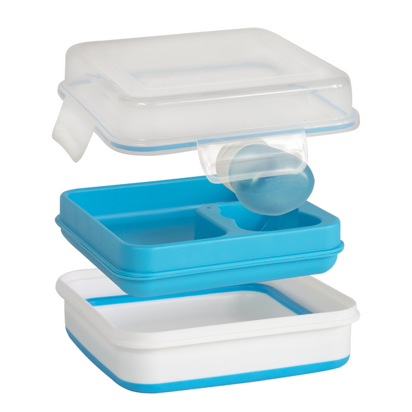 COOL GEAR 2-Pack Large Expandable To-Go Salad Kit Lunch Containers - Rectangle & Square - 52 oz Bowl with 3 Compartments for Salad Toppings and 2 oz Salad Dressing Bottle | Leakproof Bento Meal Prep