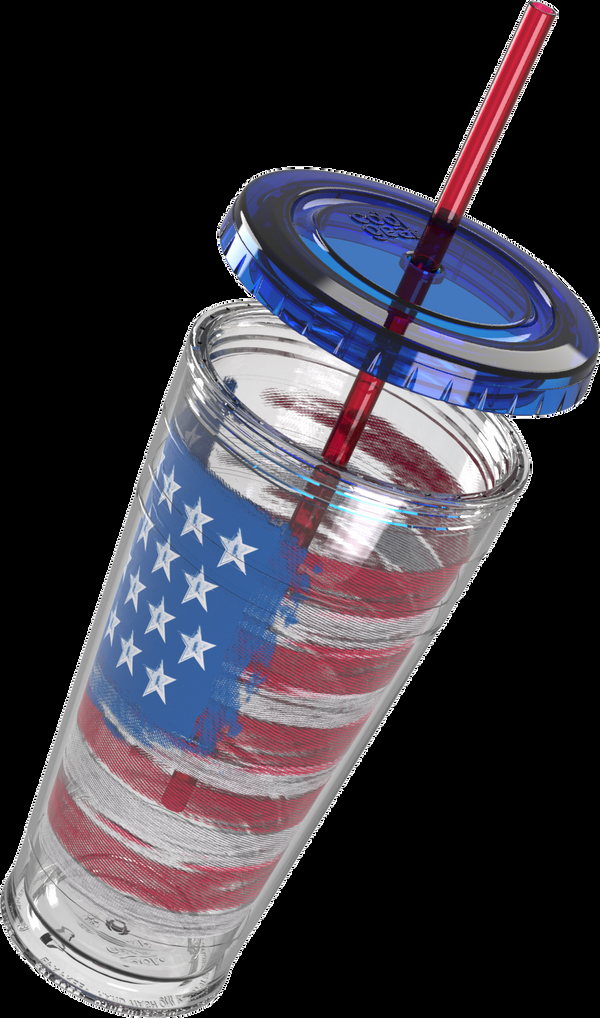 COOL GEAR 24oz Chiller 3-Pack - Patriotic | Double Wall Insulated Top Shelf Dishwasher Safe BPA-Free | Not for Hot Liquids Handle with Care | Perfect for Summer BBQs and Celebrations