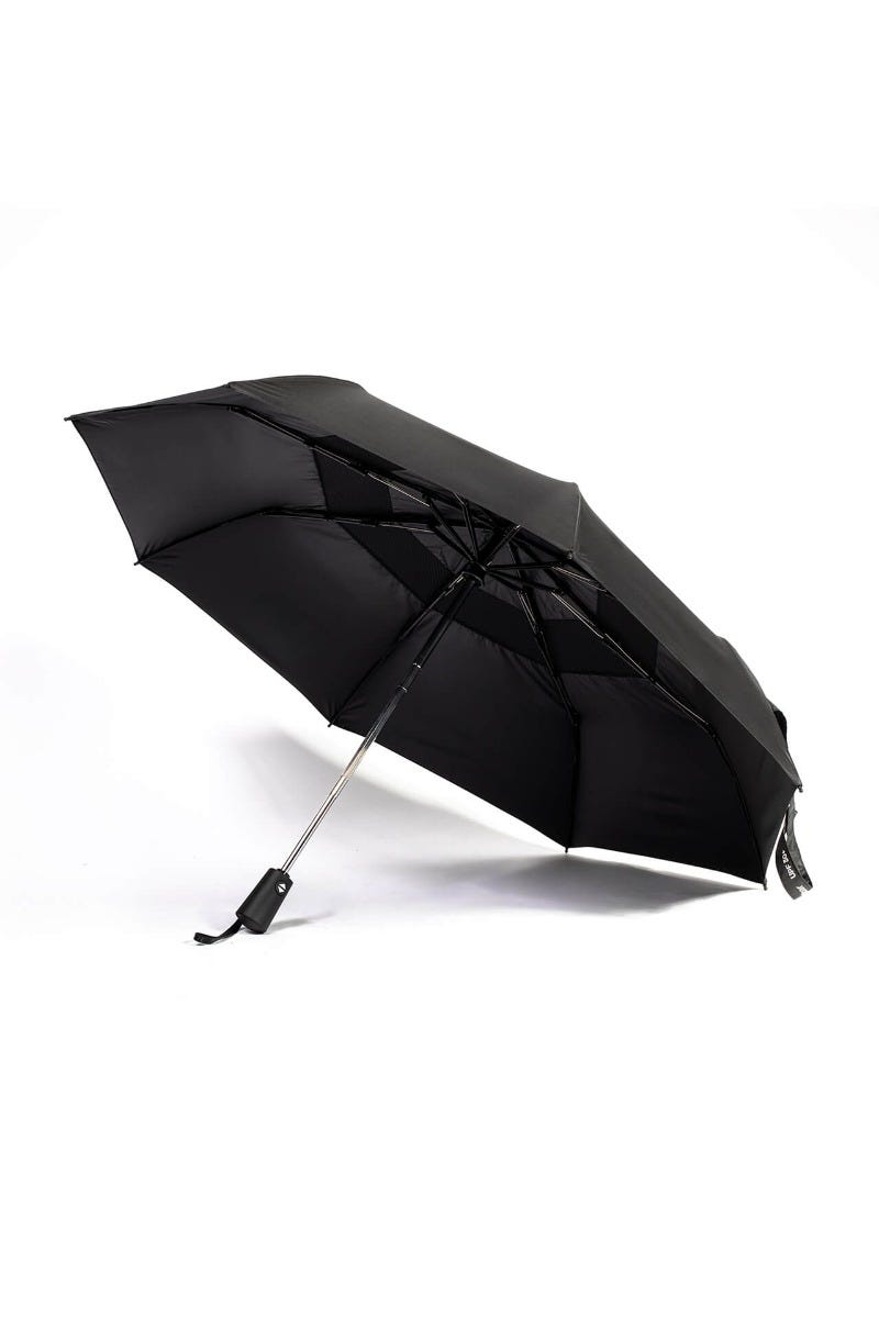 Coolibar 42 Inch Sodalis Travel Umbrella | Black Matte Black Coating