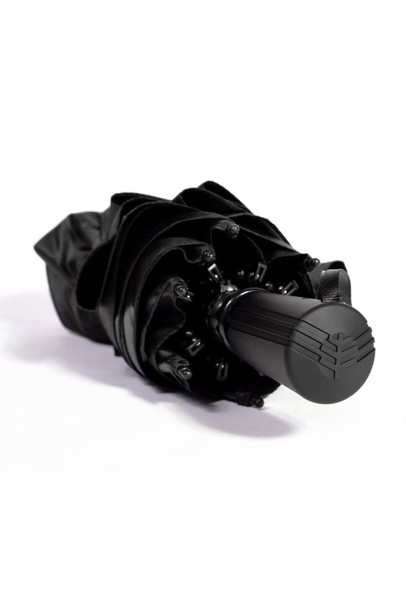 Coolibar 42 Inch Sodalis Travel Umbrella | Black Matte Black Coating