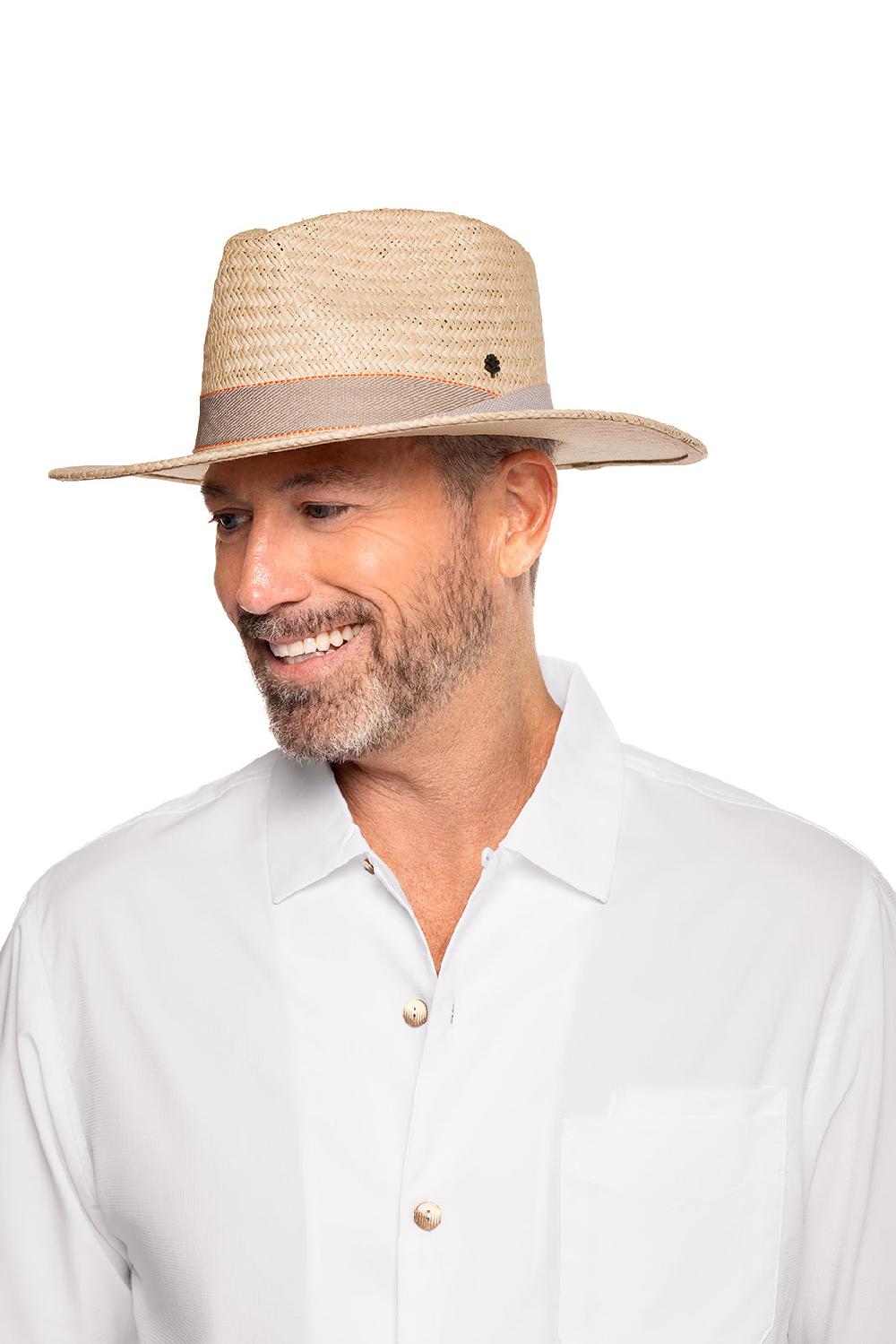 Coolibar Abaco Palm Straw Pinch Front Fedora | Natural