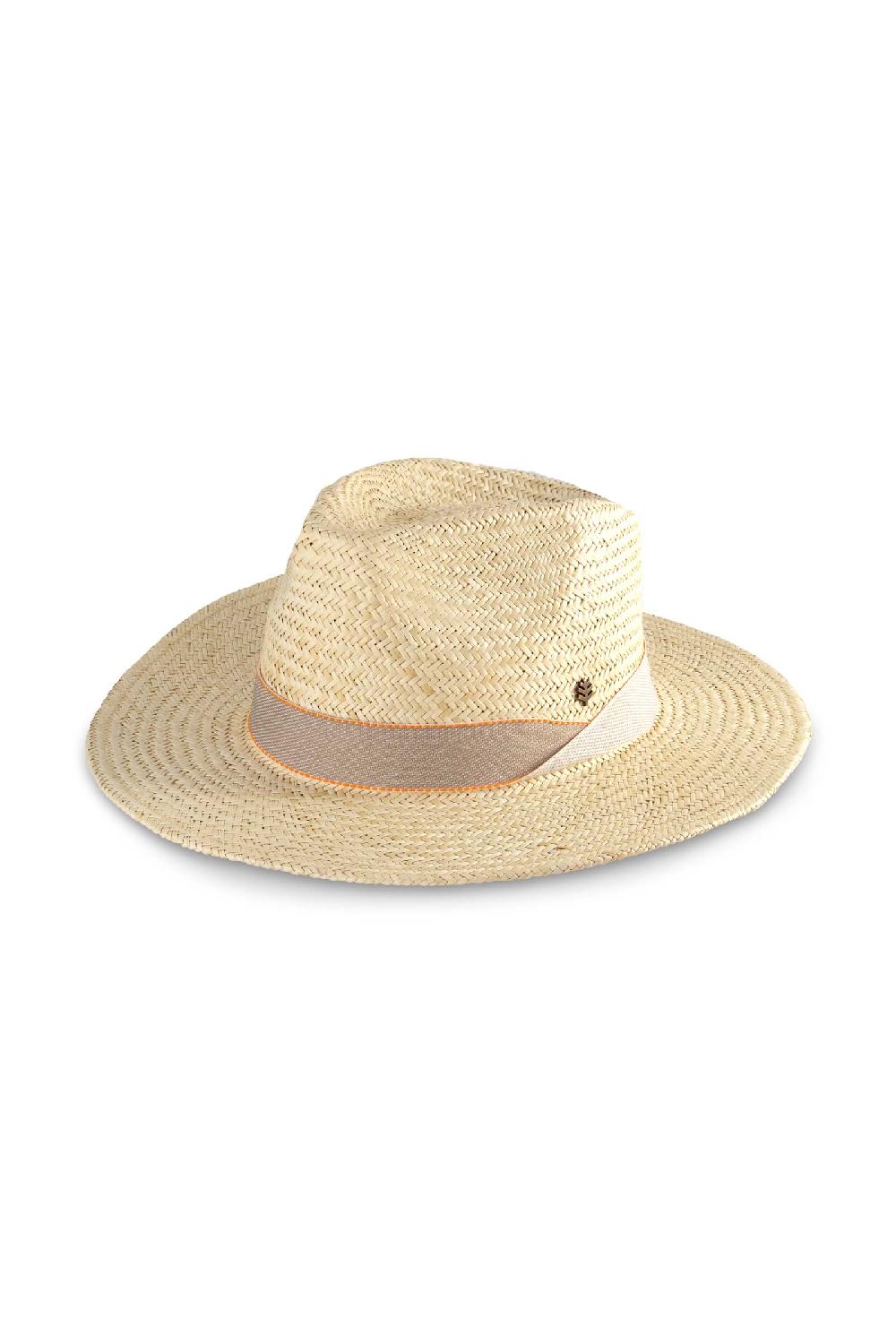coolibar Abaco Palm Straw Pinch Front Fedora | Natural