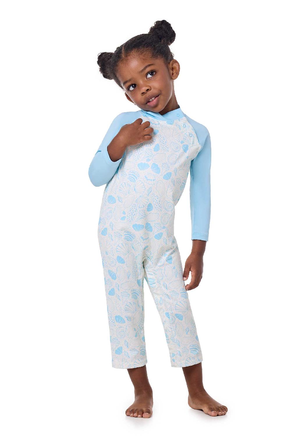 Coolibar Baby Beach One-Piece Swimsuit | Arctic Blue Shell Dream