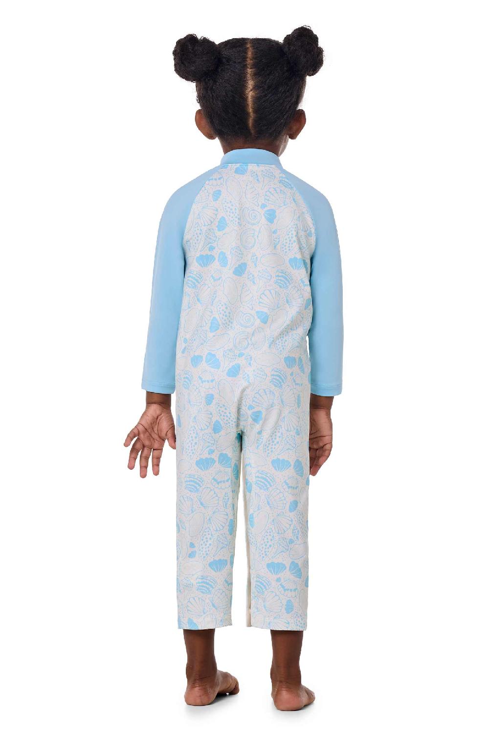 Coolibar Baby Beach One-Piece Swimsuit | Arctic Blue Shell Dream