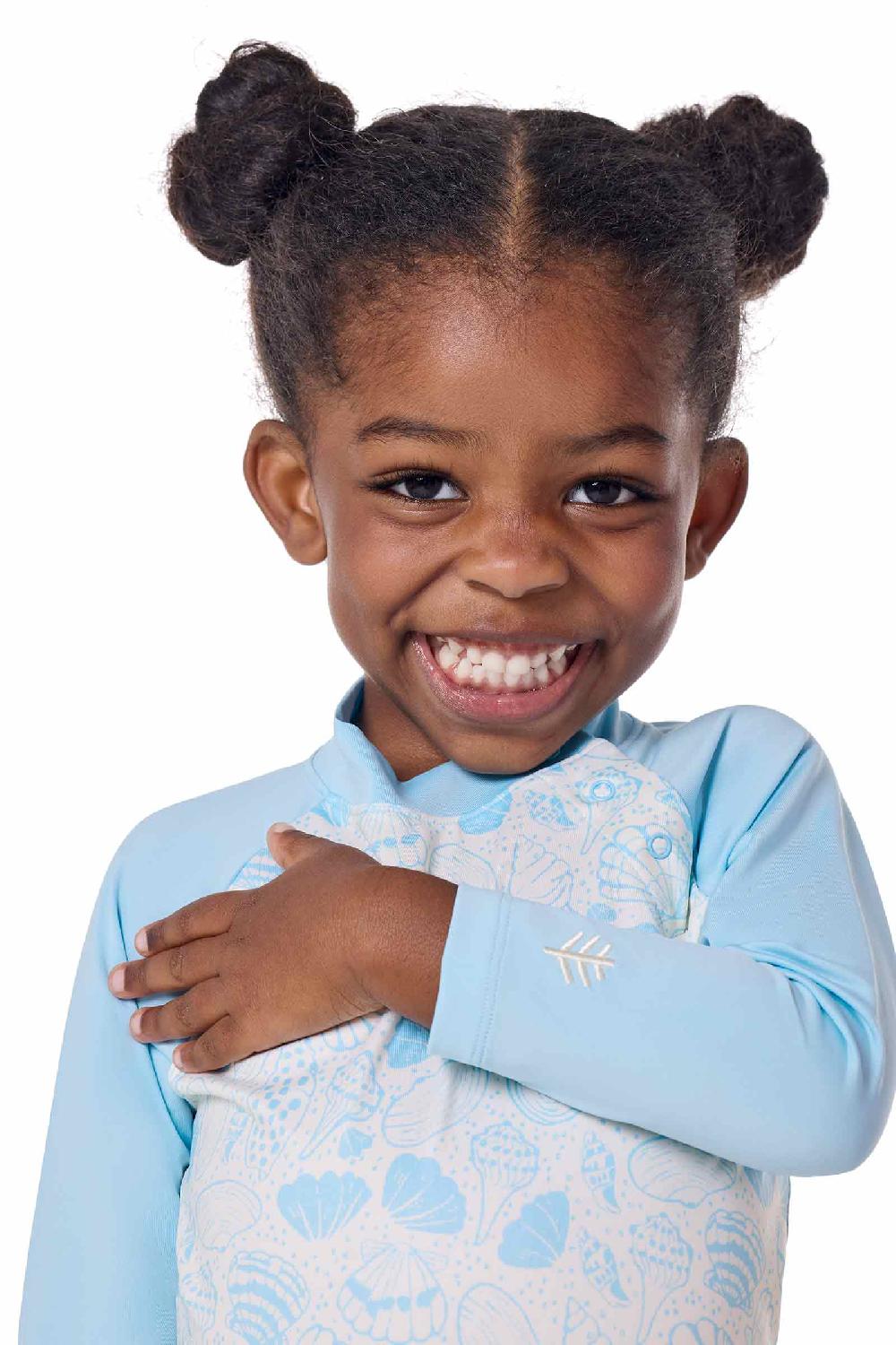 Coolibar Baby Beach One-Piece Swimsuit | Arctic Blue Shell Dream