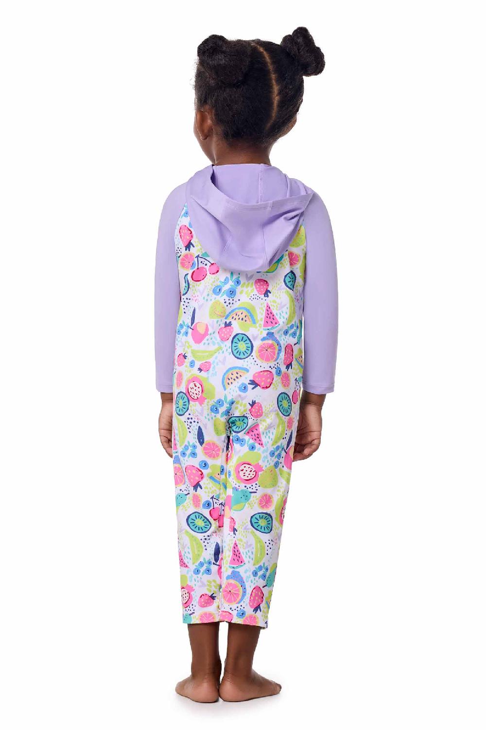 Coolibar Baby Finn Hooded One-Piece Swimsuit | Lavendula Colorblock