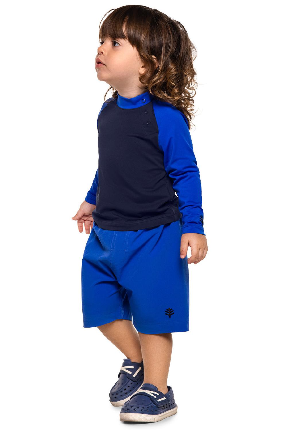 Coolibar Baby Island Rash Guard Set | Navy Colorblock
