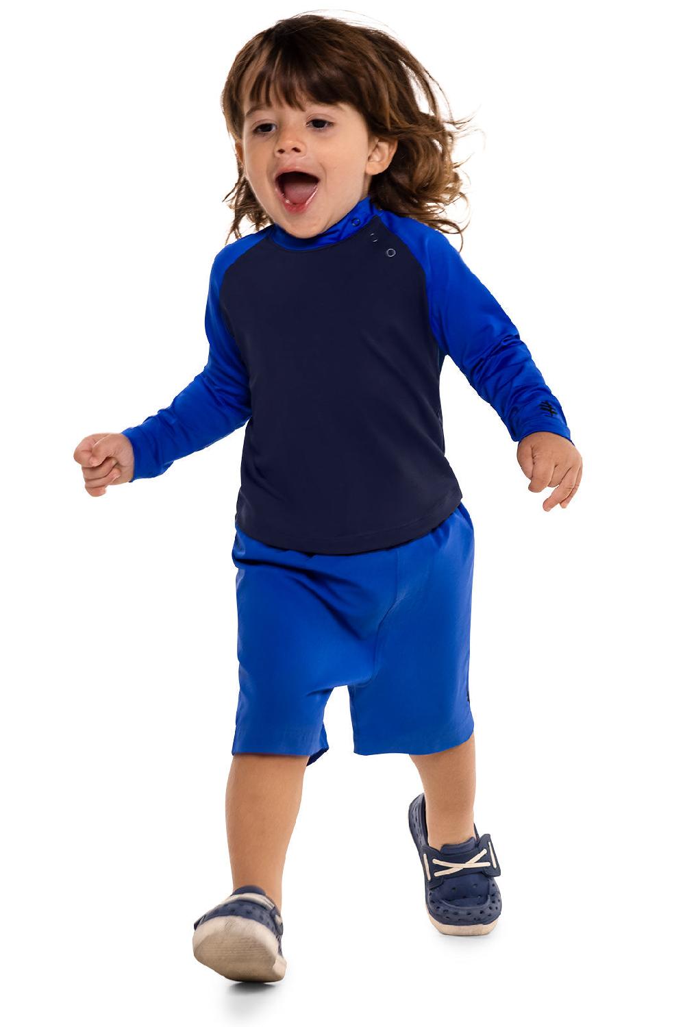 Coolibar Baby Island Rash Guard Set | Navy Colorblock