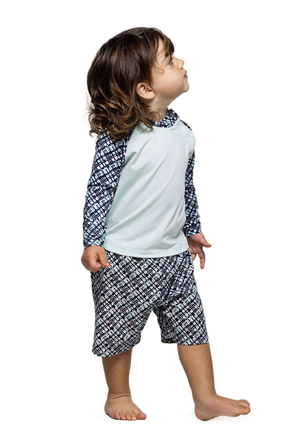 Coolibar Baby Island Rash Guard Set | Navy Gulf Stream Stripe