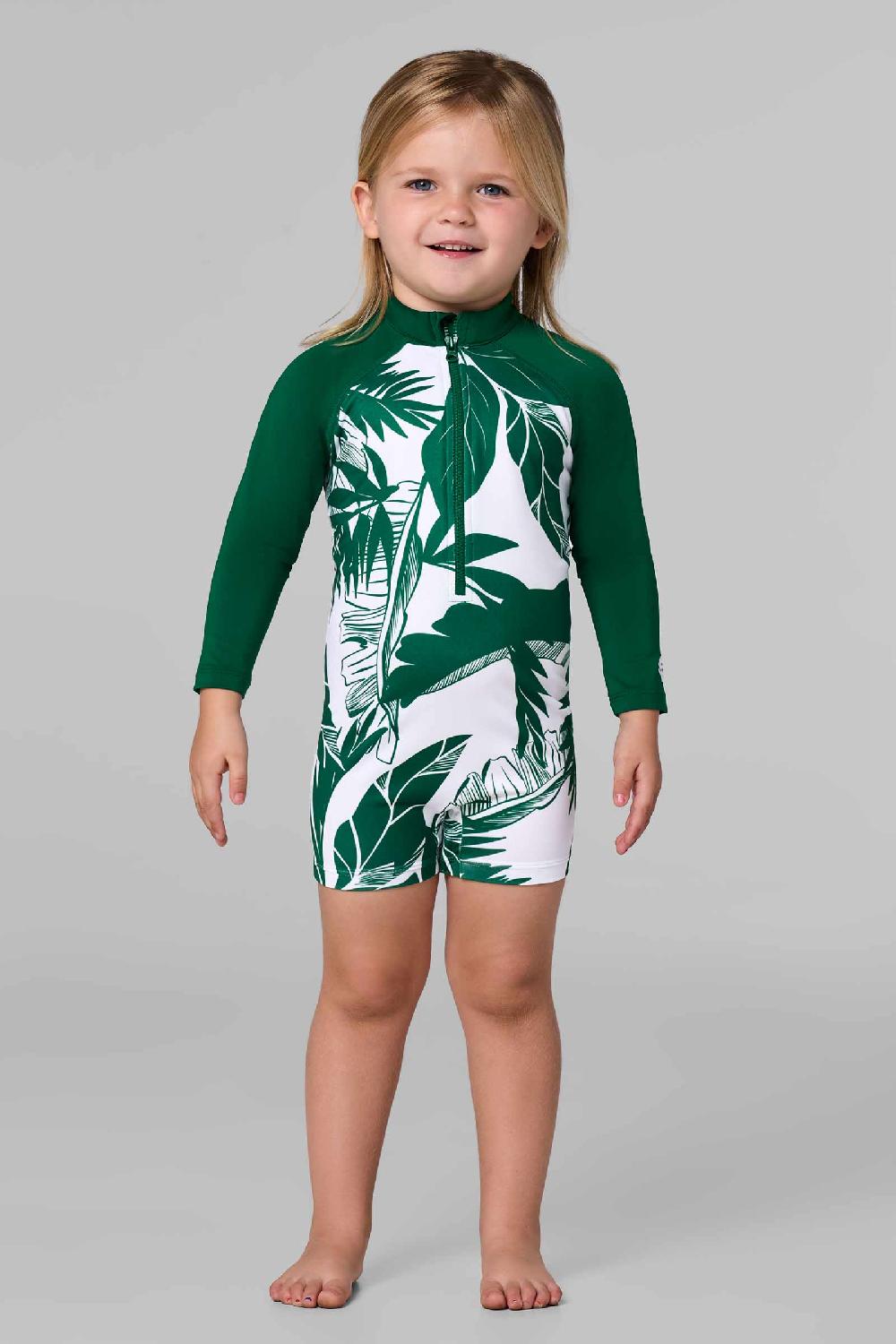 coolibar Baby Kohala Neck-To-Knee Swimsuit | Eden Colorblock