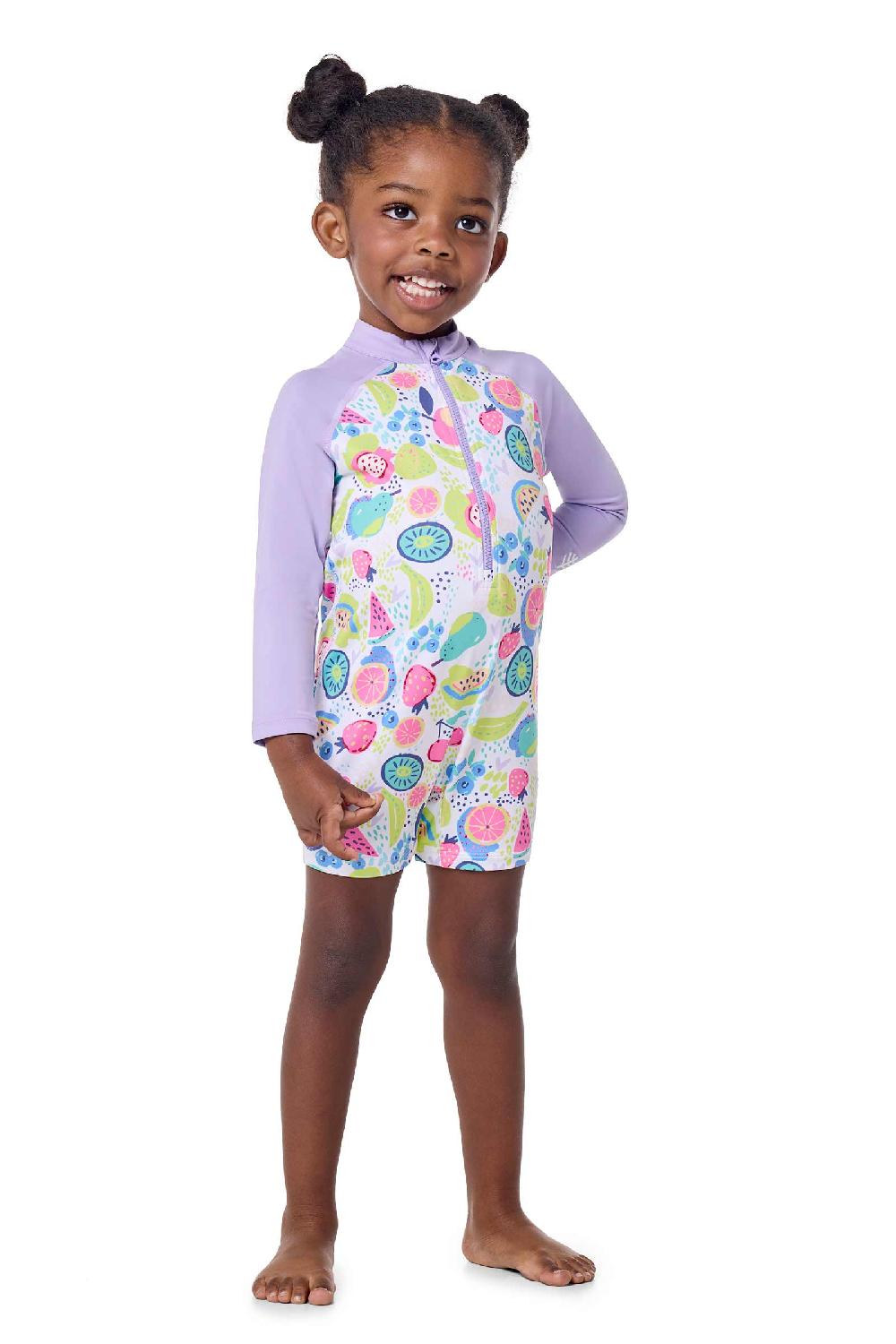 Coolibar Baby Kohala Neck-To-Knee Swimsuit | Lavendula Colorblock