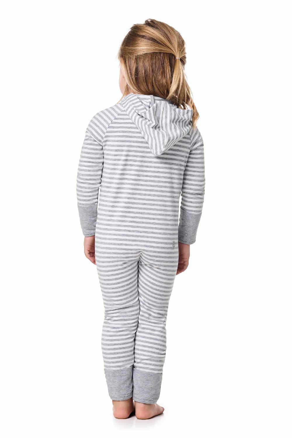 Coolibar Baby LumaLeo 360 Coverage Bodysuit | Grey/White