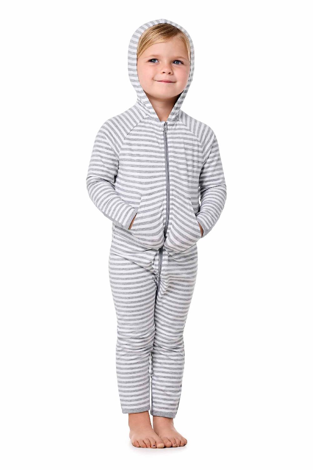 Coolibar Baby LumaLeo 360 Coverage Bodysuit | Grey/White