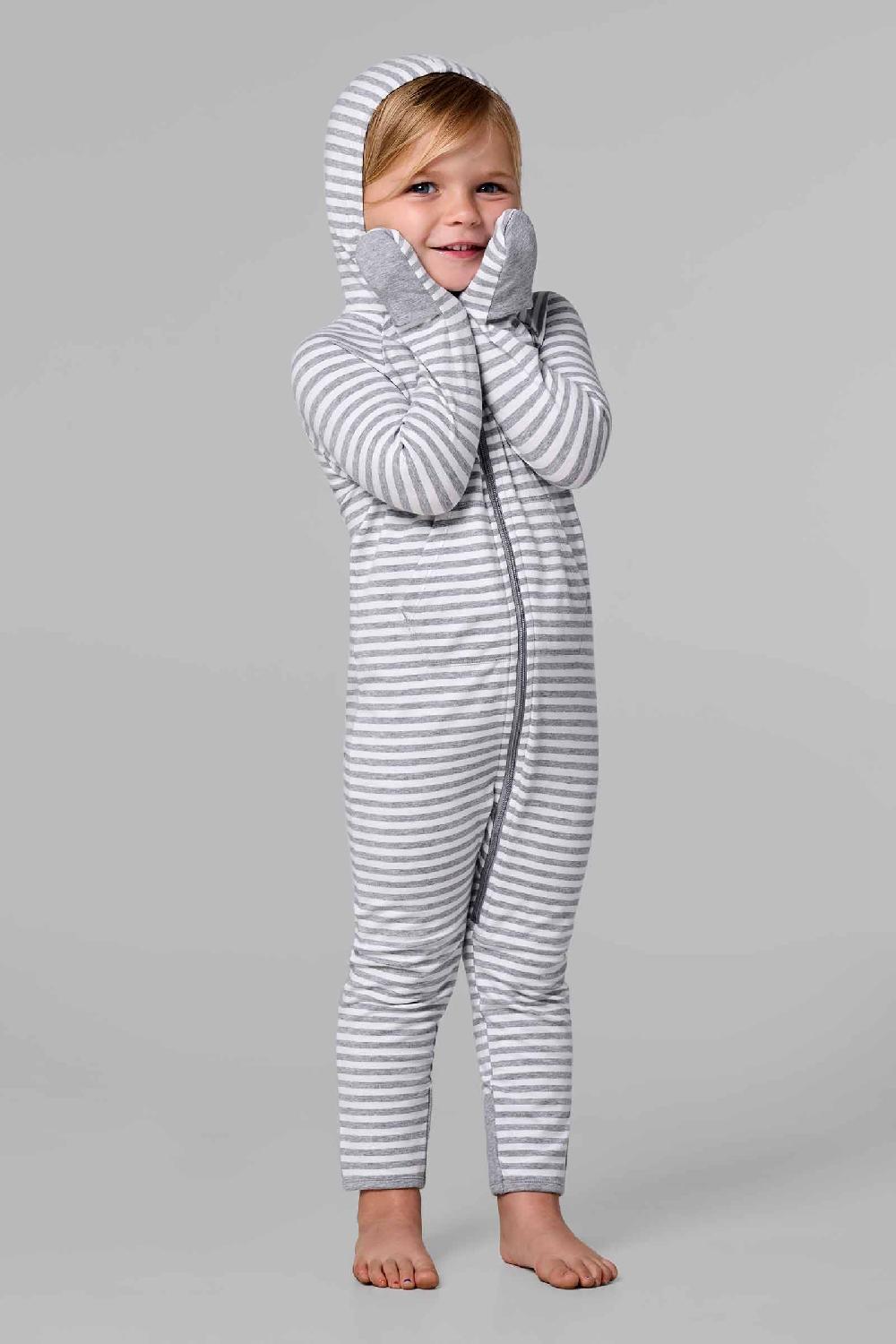 coolibar Baby LumaLeo 360 Coverage Bodysuit | Grey/White