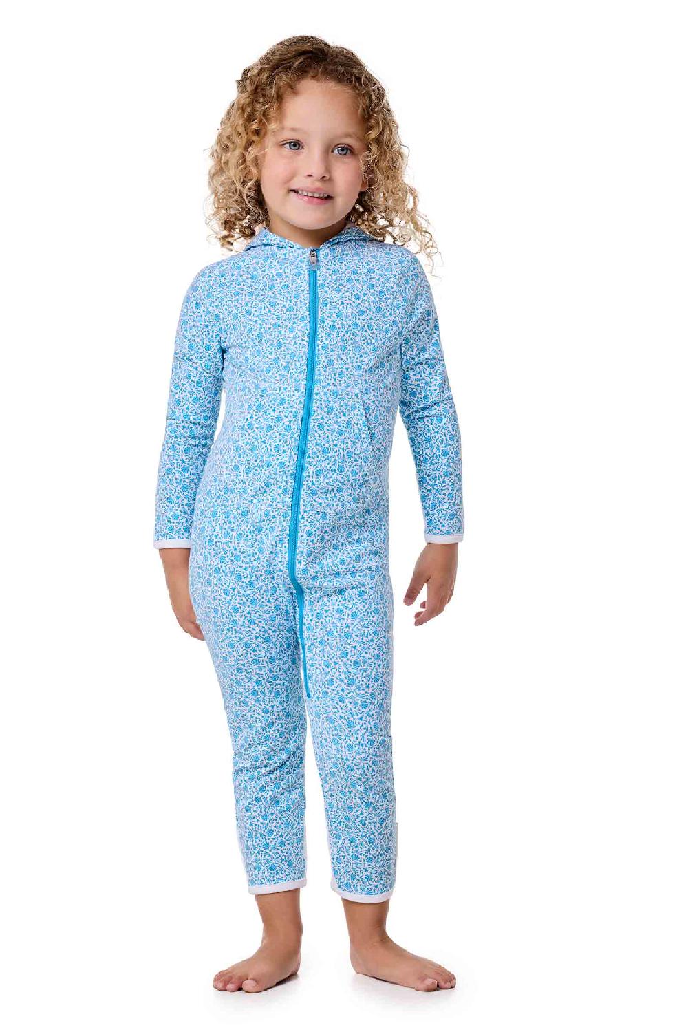 Coolibar Baby LumaLeo 360 Coverage Bodysuit | Malibu Blue Shell We