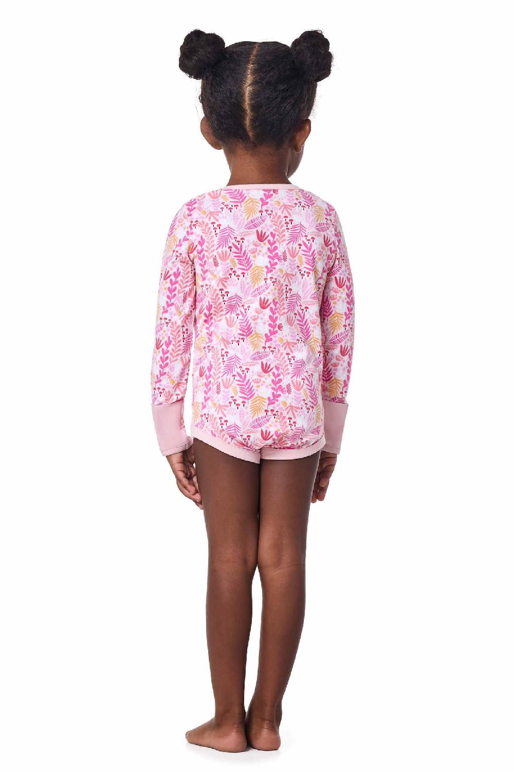 Coolibar Baby LumaLeo Bodysuit | Soft Pink Blooming Forest