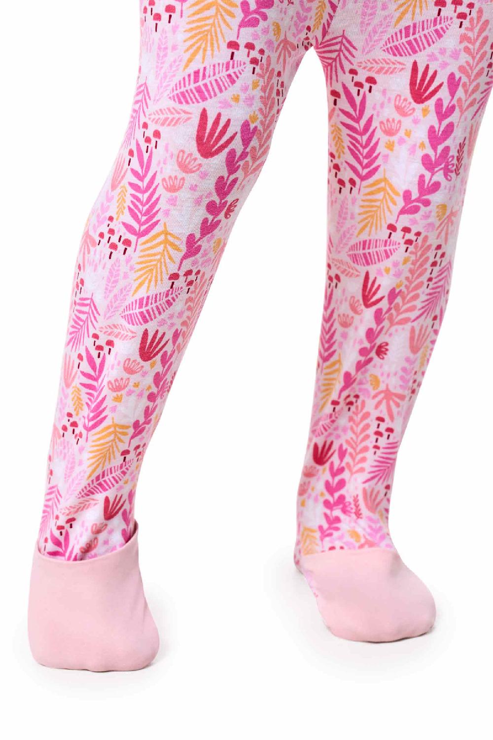Coolibar Baby LumaLeo Leggings | Soft Pink Blooming Forest