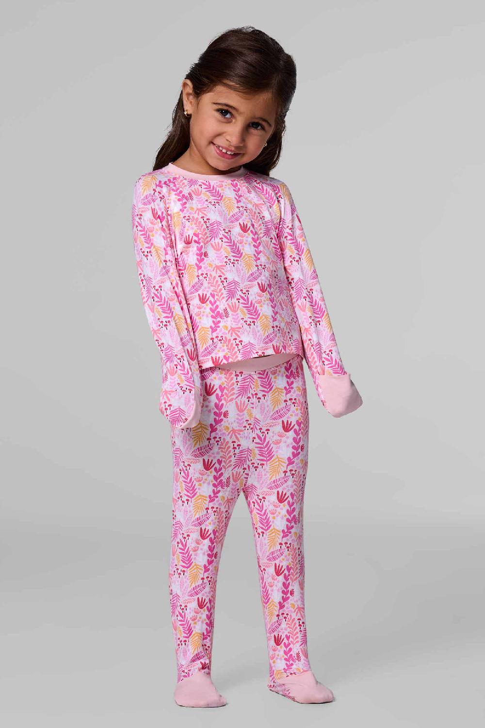 coolibar Baby LumaLeo Leggings | Soft Pink Blooming Forest