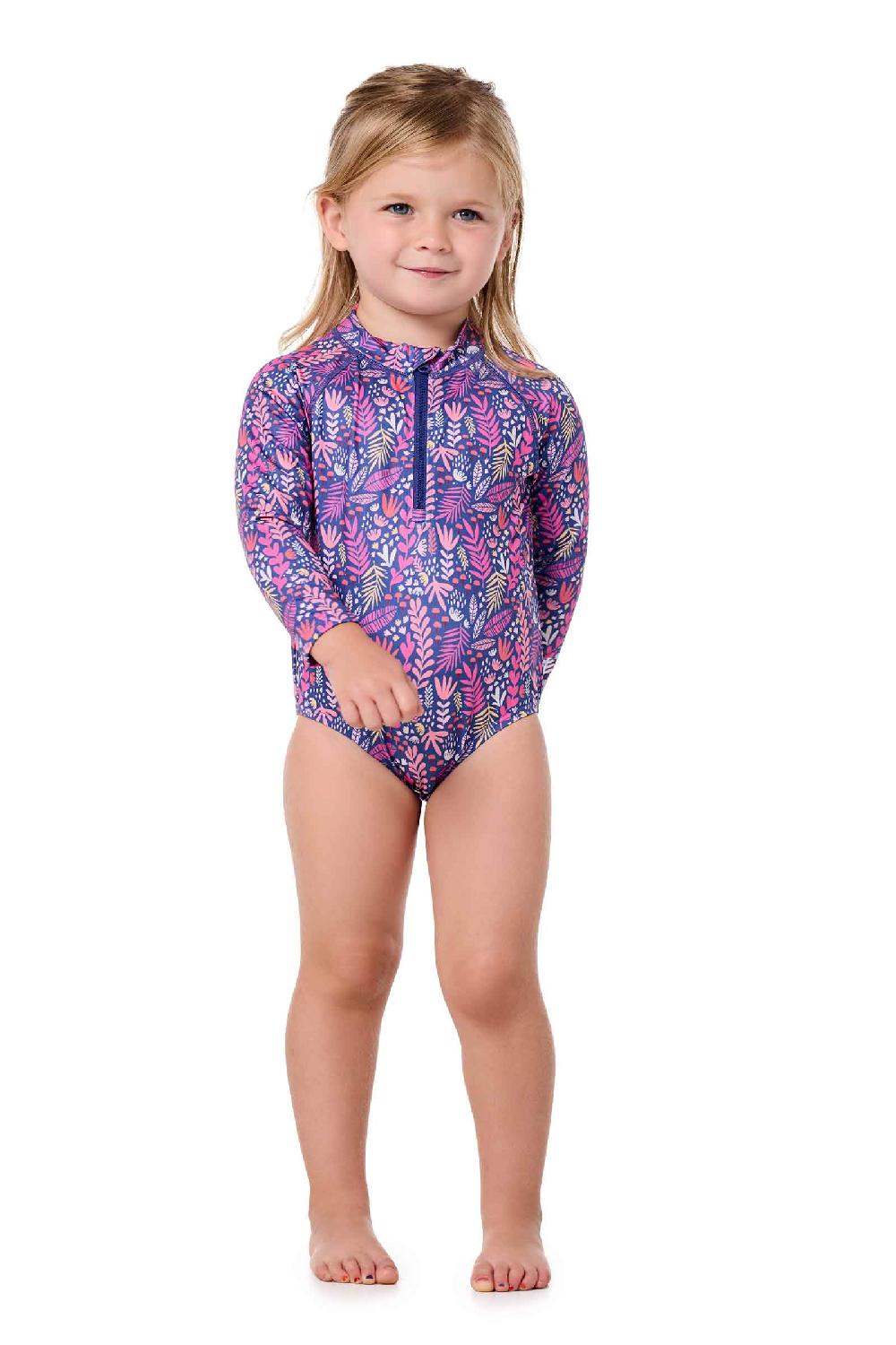 Coolibar Baby Wave One-Piece Swimsuit | Future Dusk Blooming Forest