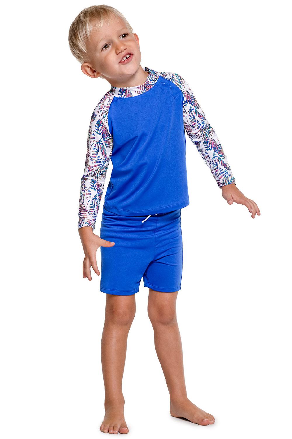 Coolibar Baby Wave Rash Guard Set | Baja Blue Colorblock