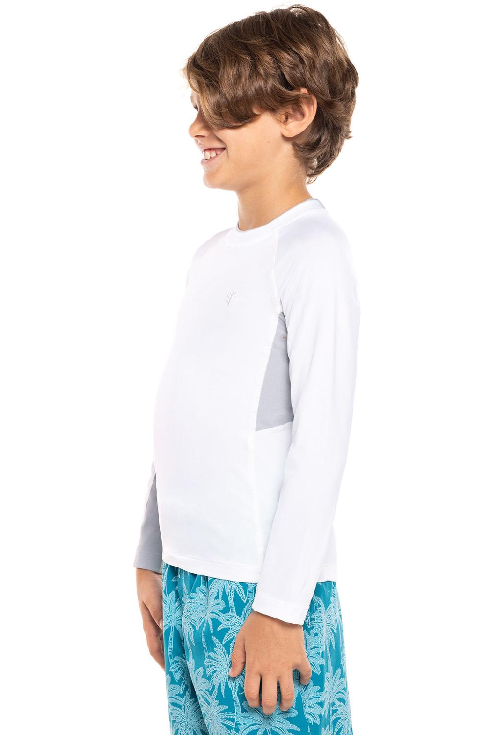 Coolibar Boy's Ultimate Long Sleeve Rash Guard | White
